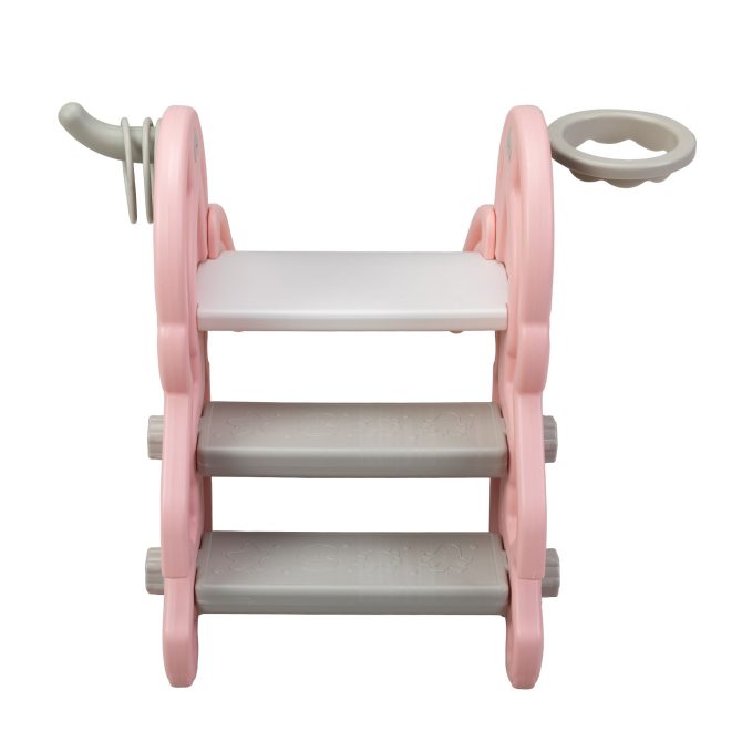 Toddler Slide for Indoor Use, Pink+White - Image 6