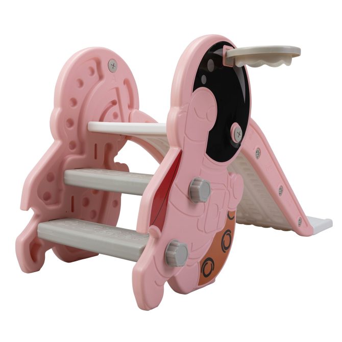 Toddler Slide for Indoor Use, Pink+White - Image 7
