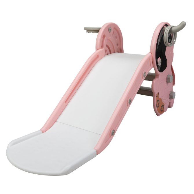 Toddler Slide for Indoor Use, Pink+White - Image 9