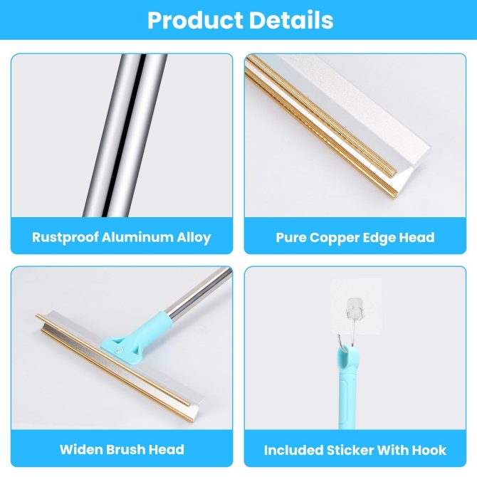 Pet Hair Removal Rake With 54.33in Adjustable Telescopic Rod Multi-Fabric Dog Cat Hair Scraper Lint Shaver For Carpet Rug Clothes Couch - Image 4