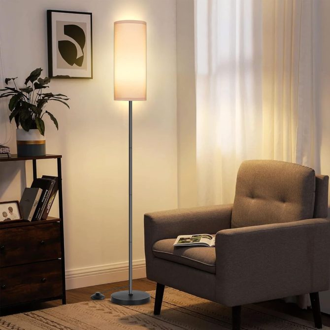 Floor Lamp for Living Room, Modern Standing Lamps with Lampshade, Minimalist Tall Lamp with Foot Switch for Living Room, Bedroom, Kids Room, Office(Bulb Not Included) - Image 14