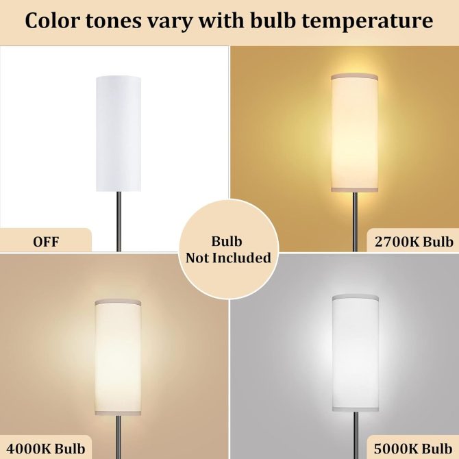 Floor Lamp for Living Room, Modern Standing Lamps with Lampshade, Minimalist Tall Lamp with Foot Switch for Living Room, Bedroom, Kids Room, Office(Bulb Not Included) - Image 15
