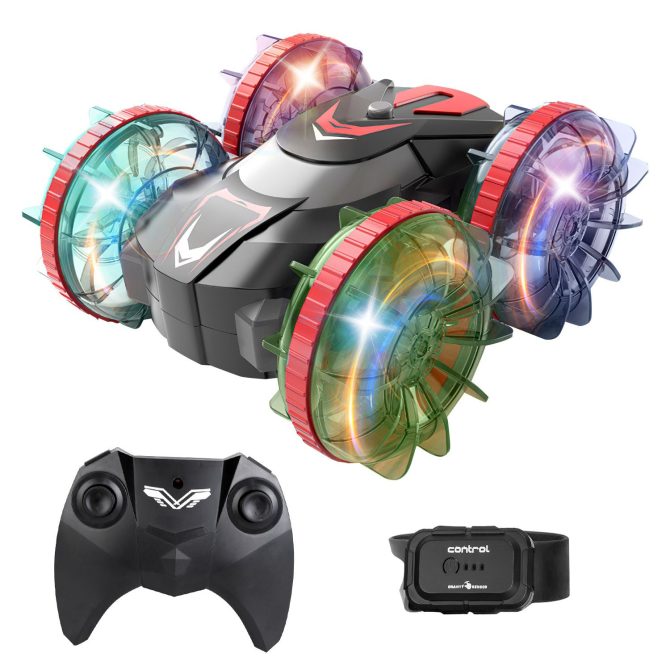 2 In 1 Amphibious RC Car Waterproof Stunt Car with Wrist Controller 4WD 360° Rotating Gesture Car with RGB Lights for Kids Aged 6+ - Image 18