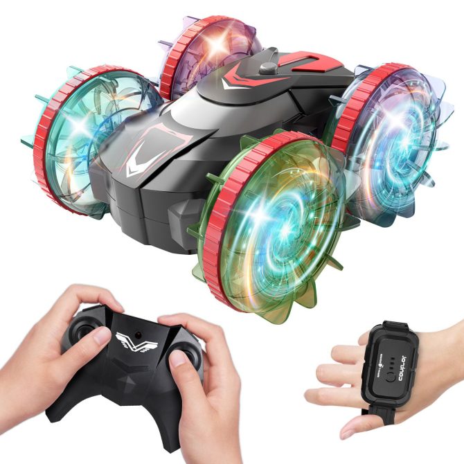 2 In 1 Amphibious RC Car Waterproof Stunt Car with Wrist Controller 4WD 360° Rotating Gesture Car with RGB Lights for Kids Aged 6+ - Image 14