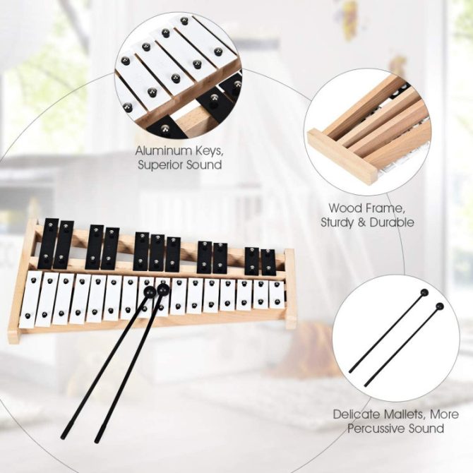27 Note Glockenspiel Xylophone with 2 Rubber Mallets - Image 8