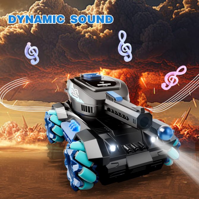 4DRC Y1 RC Crawler Scale Water Bullet Shooting Remote Control Cars,Kids 4WD Battle Stunt Car,All Terrain RC Truck with 360°Rotating,Toy Gift for Boys Girls Kids,Blue - Image 9