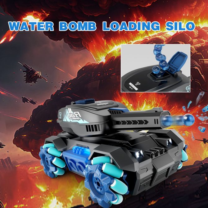 4DRC Y1 RC Crawler Scale Water Bullet Shooting Remote Control Cars,Kids 4WD Battle Stunt Car,All Terrain RC Truck with 360°Rotating,Toy Gift for Boys Girls Kids,Blue - Image 10
