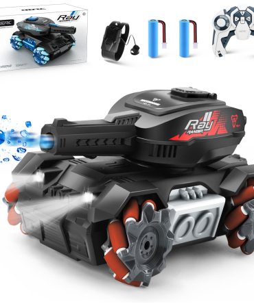 4DRC Y1 RC Crawler Scale Water Bullet Shooting Remote Control Cars,Kids 4WD Battle Stunt Car,All Terrain RC Truck with 360°Rotating,Toy Gift for Boys Girls Kids,Blue