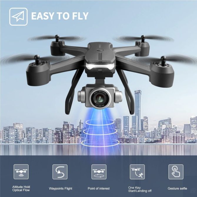 4DRC V14 RC Drone WIFI FPV 4K HD Wide Angle Dual Camera Quadcopter Portable With Bag ,2 Batteries Drone For Beginner,Headless Mode,Gesture Photo - Image 3