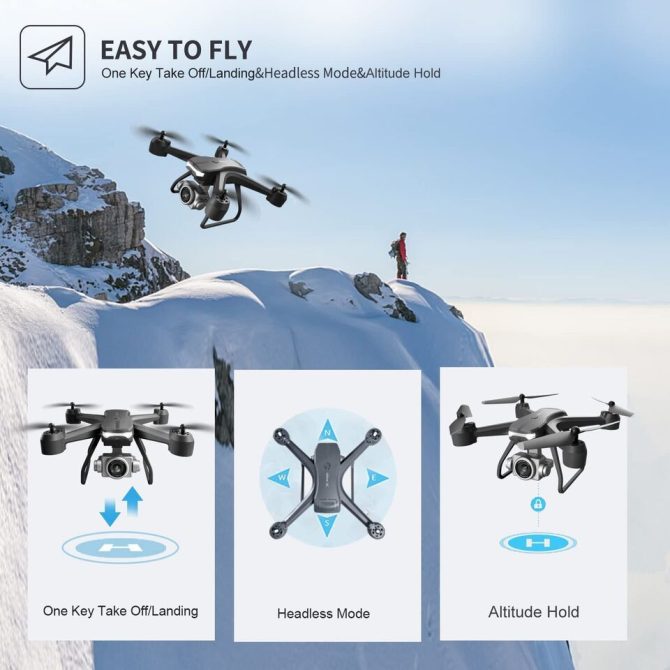 4DRC V14 RC Drone WIFI FPV 4K HD Wide Angle Dual Camera Quadcopter Portable With Bag ,2 Batteries Drone For Beginner,Headless Mode,Gesture Photo - Image 4