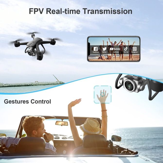 4DRC V14 RC Drone WIFI FPV 4K HD Wide Angle Dual Camera Quadcopter Portable With Bag ,2 Batteries Drone For Beginner,Headless Mode,Gesture Photo - Image 6