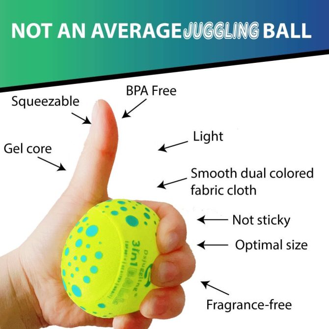 DSJUGGLING Washable Juggling Ball for Beginners, 60mm 100g Each 3in1 Multi-Function Balls Set of 3 | Water Skimming Balls Bounce On Water - Pool Ball & Beach Toys | Soft Bouncy Grip Training Ball Kit - Image 7
