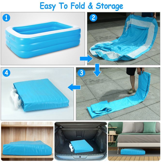 103x69x24in Inflatable Swimming Pools Family Swim Play Center Pool Blow up Kiddie Pool - Image 2