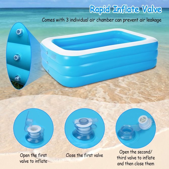 103x69x24in Inflatable Swimming Pools Family Swim Play Center Pool Blow up Kiddie Pool - Image 6