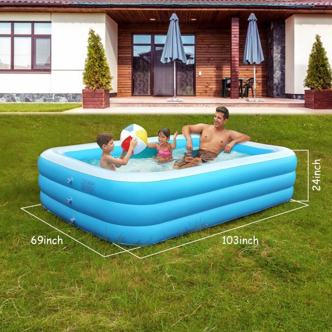 103x69x24in Inflatable Swimming Pools Family Swim Play Center Pool Blow up Kiddie Pool - Image 8