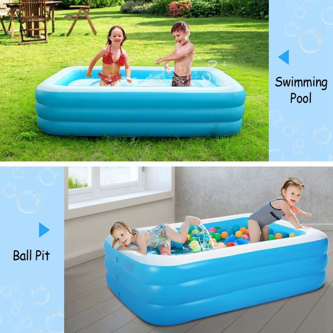 103x69x24in Inflatable Swimming Pools Family Swim Play Center Pool Blow up Kiddie Pool - Image 9