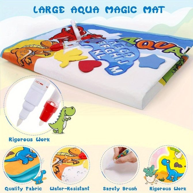 Kids Toys Water Doodle Mat Dinosaur Painting Coloring Pad for Toddlers 1-3 Toddler Arts and Crafts - Image 2