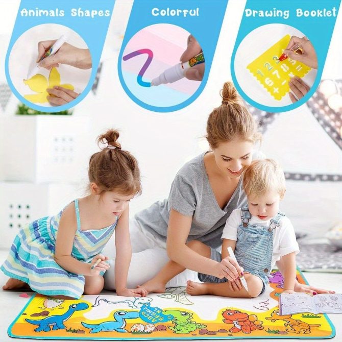 Kids Toys Water Doodle Mat Dinosaur Painting Coloring Pad for Toddlers 1-3 Toddler Arts and Crafts - Image 3