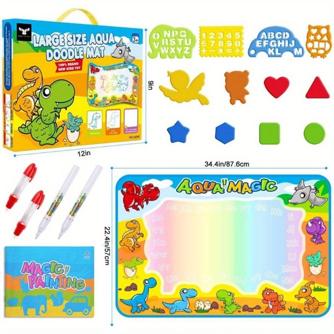 Kids Toys Water Doodle Mat Dinosaur Painting Coloring Pad for Toddlers 1-3 Toddler Arts and Crafts - Image 4