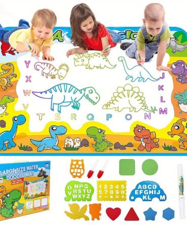 Kids Toys Water Doodle Mat Dinosaur Painting Coloring Pad for Toddlers 1-3 Toddler Arts and Crafts