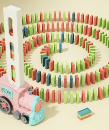 Stacking Dominoes Games - Montessori Toy Interactive Autism Fine Motor Activities Birthday Gift Stocking Stuffer