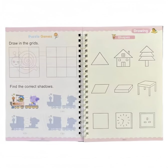 Reusable Magic Copybook Drawing Toys Pen Control Training Writing for Children 3D Magic Notebook Writing Lettering Calligraphy Notebooks - Image 4