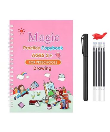Reusable Magic Copybook Drawing Toys Pen Control Training Writing for Children 3D Magic Notebook Writing Lettering Calligraphy Notebooks