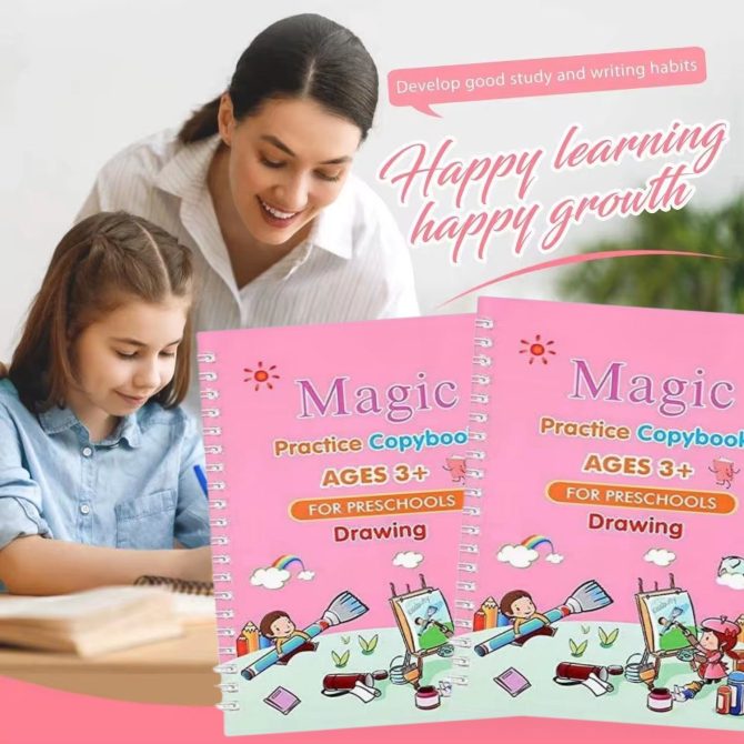 Reusable Magic Copybook Drawing Toys Pen Control Training Writing for Children 3D Magic Notebook Writing Lettering Calligraphy Notebooks - Image 7