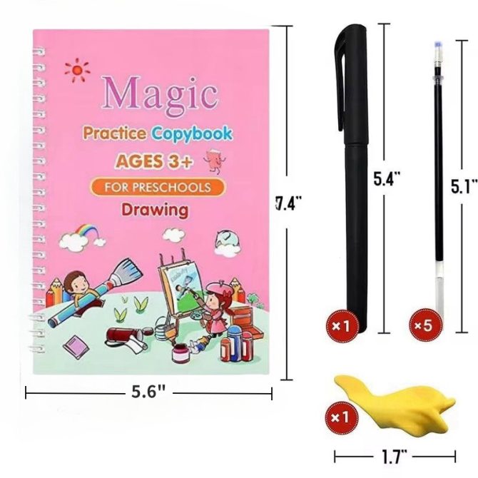 Reusable Magic Copybook Drawing Toys Pen Control Training Writing for Children 3D Magic Notebook Writing Lettering Calligraphy Notebooks - Image 8