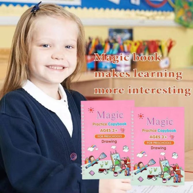Reusable Magic Copybook Drawing Toys Pen Control Training Writing for Children 3D Magic Notebook Writing Lettering Calligraphy Notebooks - Image 9