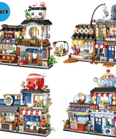 4 PACK Brick Building Set for Kids, 2969 PCS Building Blocks Kit Japanese Street Building Toy Set Gift for 6-15 Years Old Kid and Adult