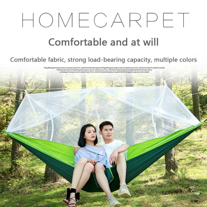 Camping Hammock with Mosquito Net, Portable Double Hammock Tent Load Two People with 2 Straps, Best for Outdoor Garden Hiking Travel - Image 8