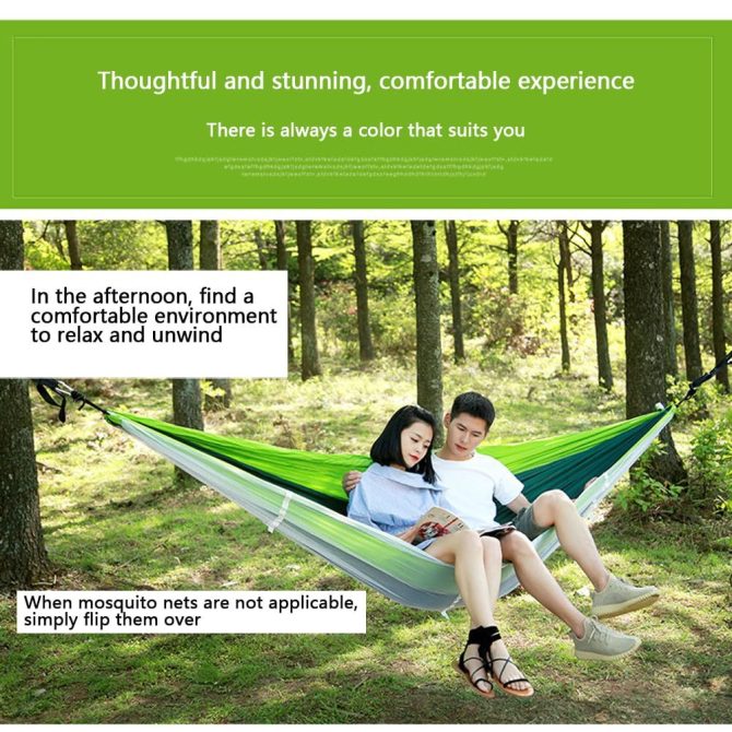Camping Hammock with Mosquito Net, Portable Double Hammock Tent Load Two People with 2 Straps, Best for Outdoor Garden Hiking Travel - Image 9