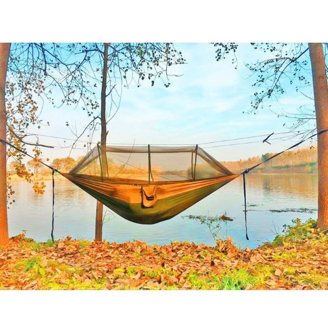 Camping Hammock with Mosquito Net, Portable Double Hammock Tent Load Two People with 2 Straps, Best for Outdoor Garden Hiking Travel - Image 14