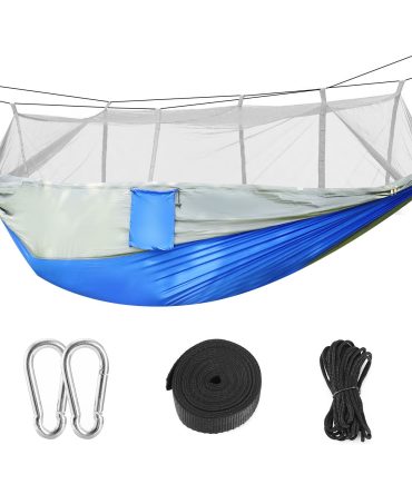 Camping Hammock with Mosquito Net, Portable Double Hammock Tent Load Two People with 2 Straps, Best for Outdoor Garden Hiking Travel