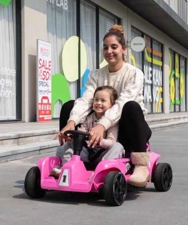 Kids Ride on Car with Remote Control and Storage Space, Pink