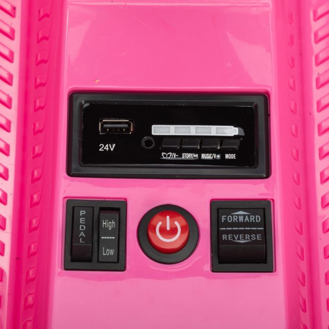 Kids Ride on Car with Remote Control and Storage Space, Pink - Image 6