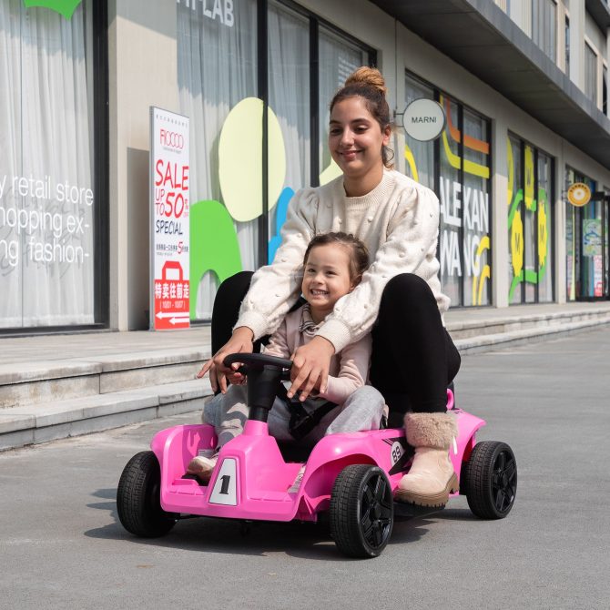 Kids Ride on Car with Remote Control and Storage Space, Pink