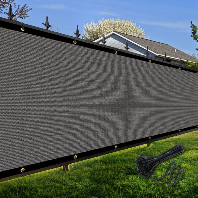 Artpuch Privacy Fence Screen Dark Grey Customized Outdoor Mesh Panels for Backyard, Balcony,Patio,Construction Site with Zip Ties - Image 226