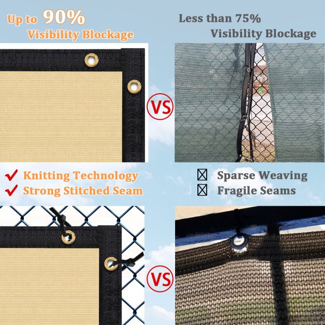 Artpuch Privacy Fence Screen Sand Customized Outdoor Mesh Panels for Backyard, Balcony,Patio,Construction Site with Zip Ties - Image 124