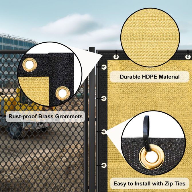 Artpuch Privacy Fence Screen Sand Customized Outdoor Mesh Panels for Backyard, Balcony,Patio,Construction Site with Zip Ties - Image 173