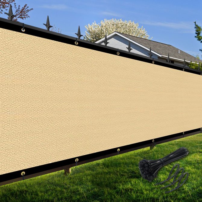 Artpuch Privacy Fence Screen Sand Customized Outdoor Mesh Panels for Backyard, Balcony,Patio,Construction Site with Zip Ties - Image 171