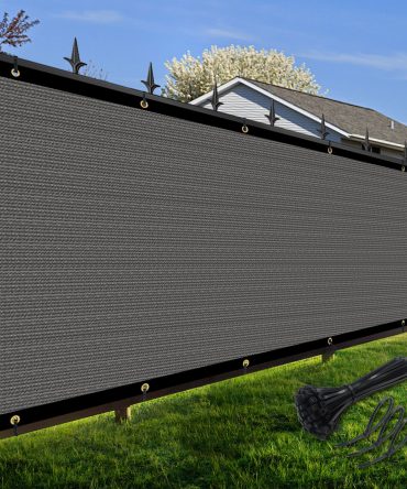 Artpuch Privacy Fence Screen Dark Grey Customized Outdoor Mesh Panels for Backyard, Balcony,Patio,Construction Site with Zip Ties
