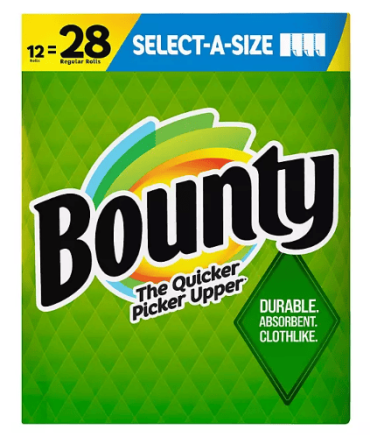 Bounty Select-A-Size Paper Towels, White (105 sheets/roll, 12 rolls)