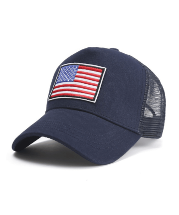 American Flag Trucker Hat with Adjustable Strap