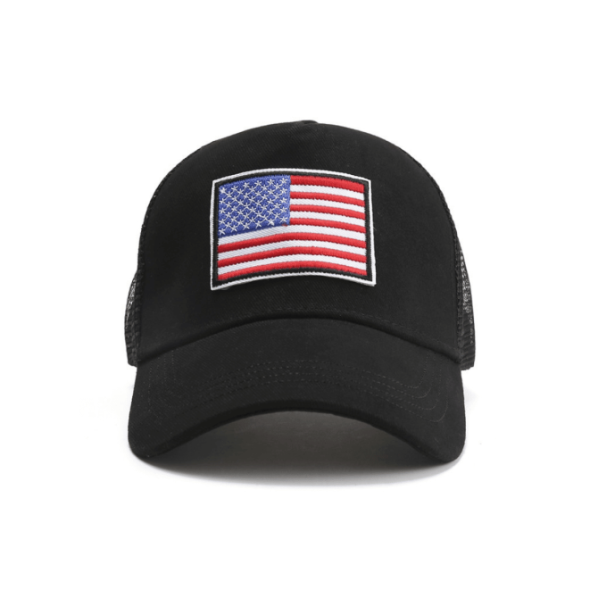 American Flag Trucker Hat with Adjustable Strap - Image 12