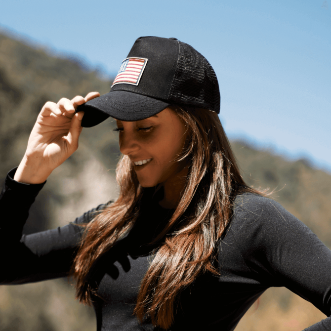 American Flag Trucker Hat with Adjustable Strap - Image 17