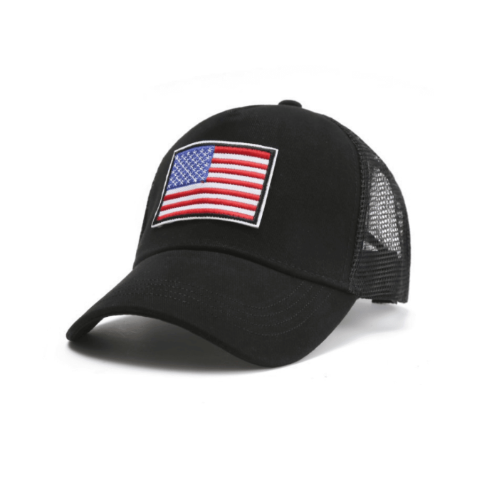 American Flag Trucker Hat with Adjustable Strap - Image 11