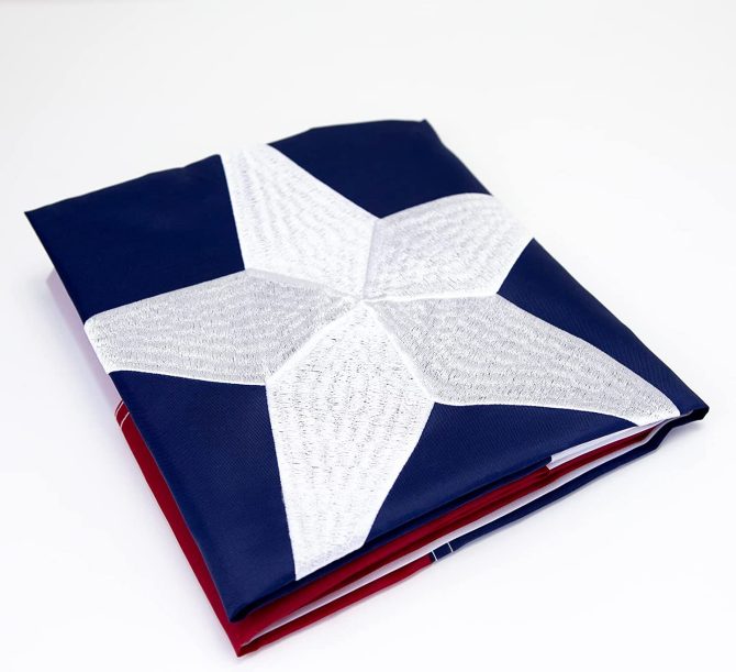 Texas Flag 3x5 ft 2x3 ft 4x6 ft 5x8 ft Heavy Duty Outdoor - Embroidered Stars- Long Lasting Color Retention - Brass Grommets and 4 Stitch Hemming - Image 26