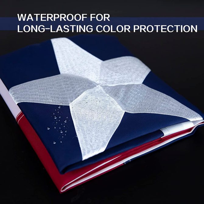 Texas Flag 3x5 ft 2x3 ft 4x6 ft 5x8 ft Heavy Duty Outdoor - Embroidered Stars- Long Lasting Color Retention - Brass Grommets and 4 Stitch Hemming - Image 29